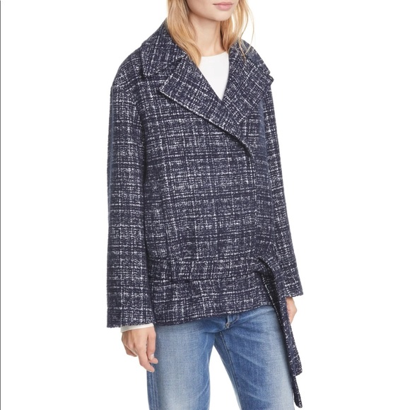 NWOT Club Monaco Textured Belted Coat - Picture 3 of 16